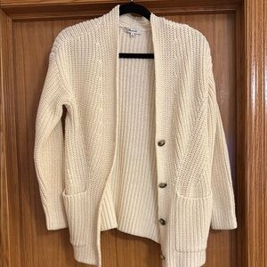Cream Knit Cardigan Sweater